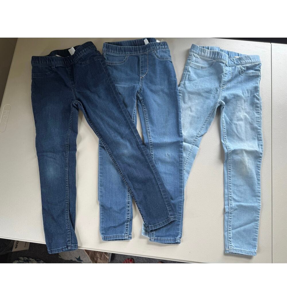 H&M stretchy pull on elastic denium jeggings/leggings bundle size 6